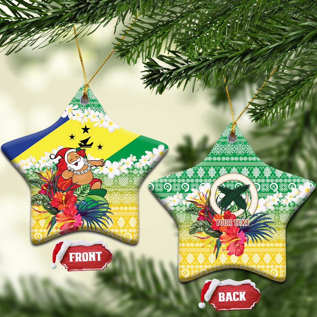 Personalised Malampa Joyeux Noel Ceramic Ornament Proud To Be a Ni-Van Sand Drawing Art - Polynesian Pride