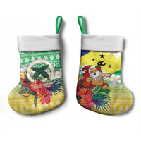 Personalised Malampa Joyeux Noel Christmas Stocking Proud To Be a Ni-Van Sand Drawing Art - Polynesian Pride