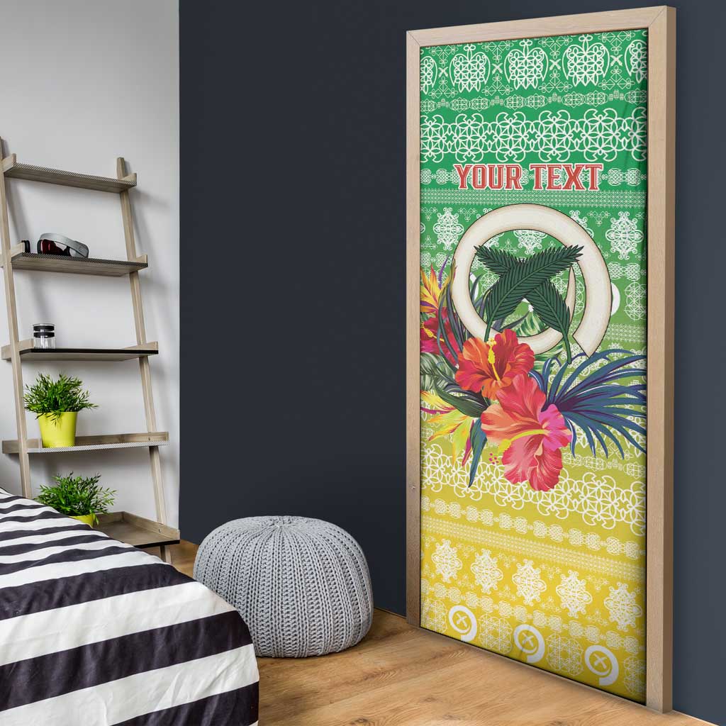 Personalised Malampa Joyeux Noel Door Cover Proud To Be a Ni-Van Sand Drawing Art - Polynesian Pride