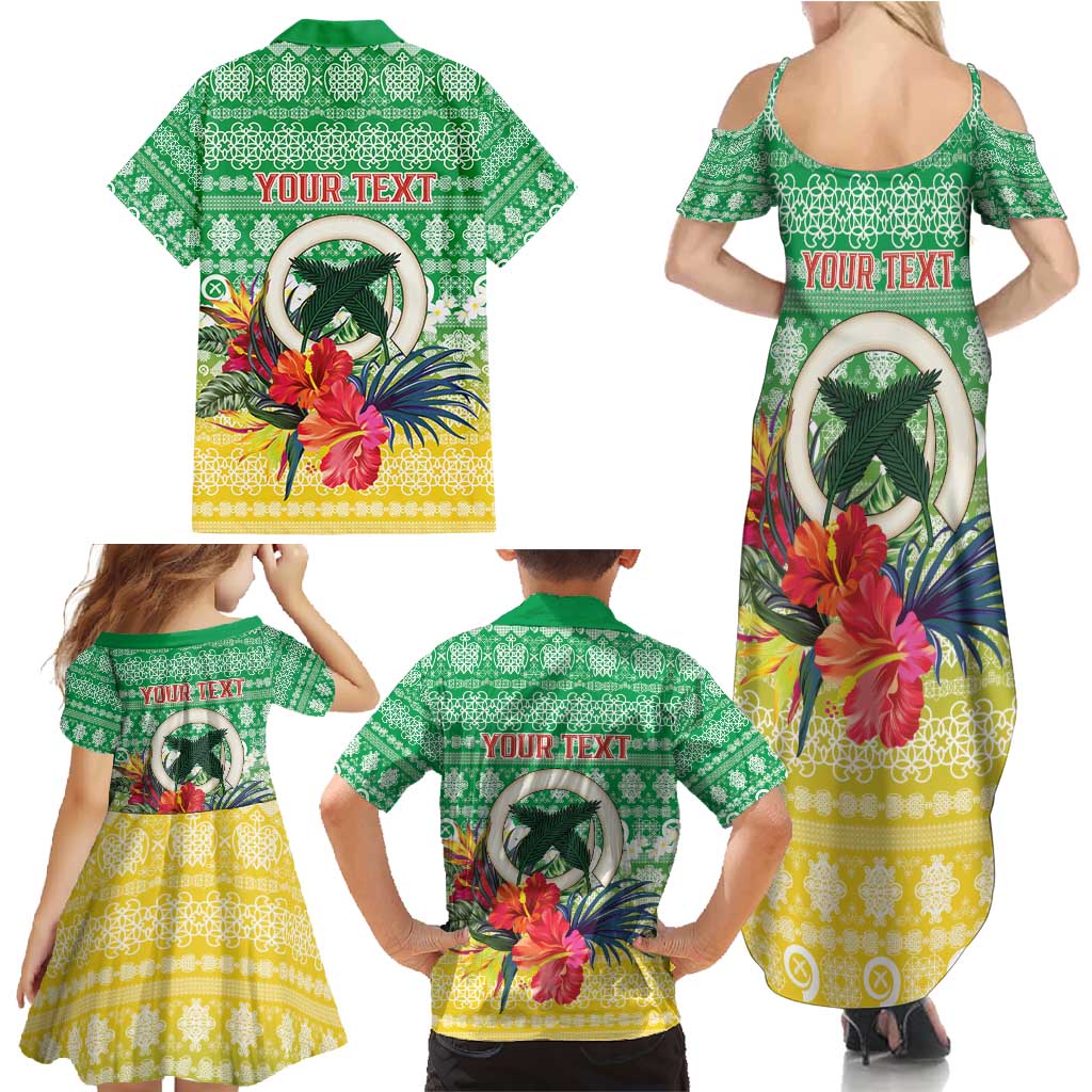 Personalised Malampa Joyeux Noel Family Matching Summer Maxi Dress and Hawaiian Shirt Proud To Be a Ni-Van Sand Drawing Art - Polynesian Pride