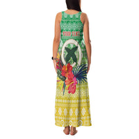 Personalised Malampa Joyeux Noel Family Matching Tank Maxi Dress and Hawaiian Shirt Proud To Be a Ni-Van Sand Drawing Art - Polynesian Pride