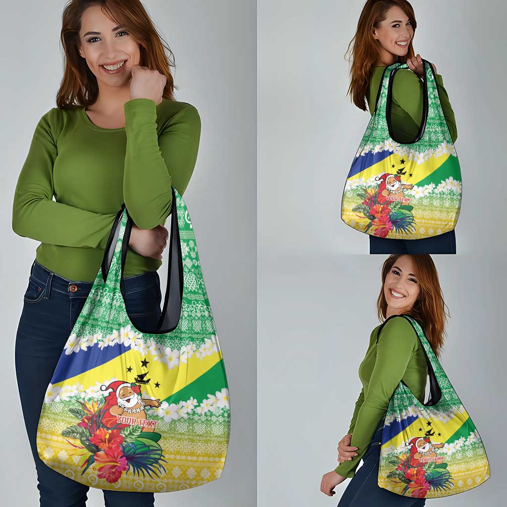 Personalised Malampa Joyeux Noel Grocery Bag Proud To Be a Ni-Van Sand Drawing Art - Polynesian Pride