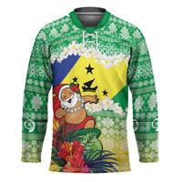 Personalised Malampa Joyeux Noel Hockey Jersey Proud To Be a Ni-Van Sand Drawing Art - Polynesian Pride