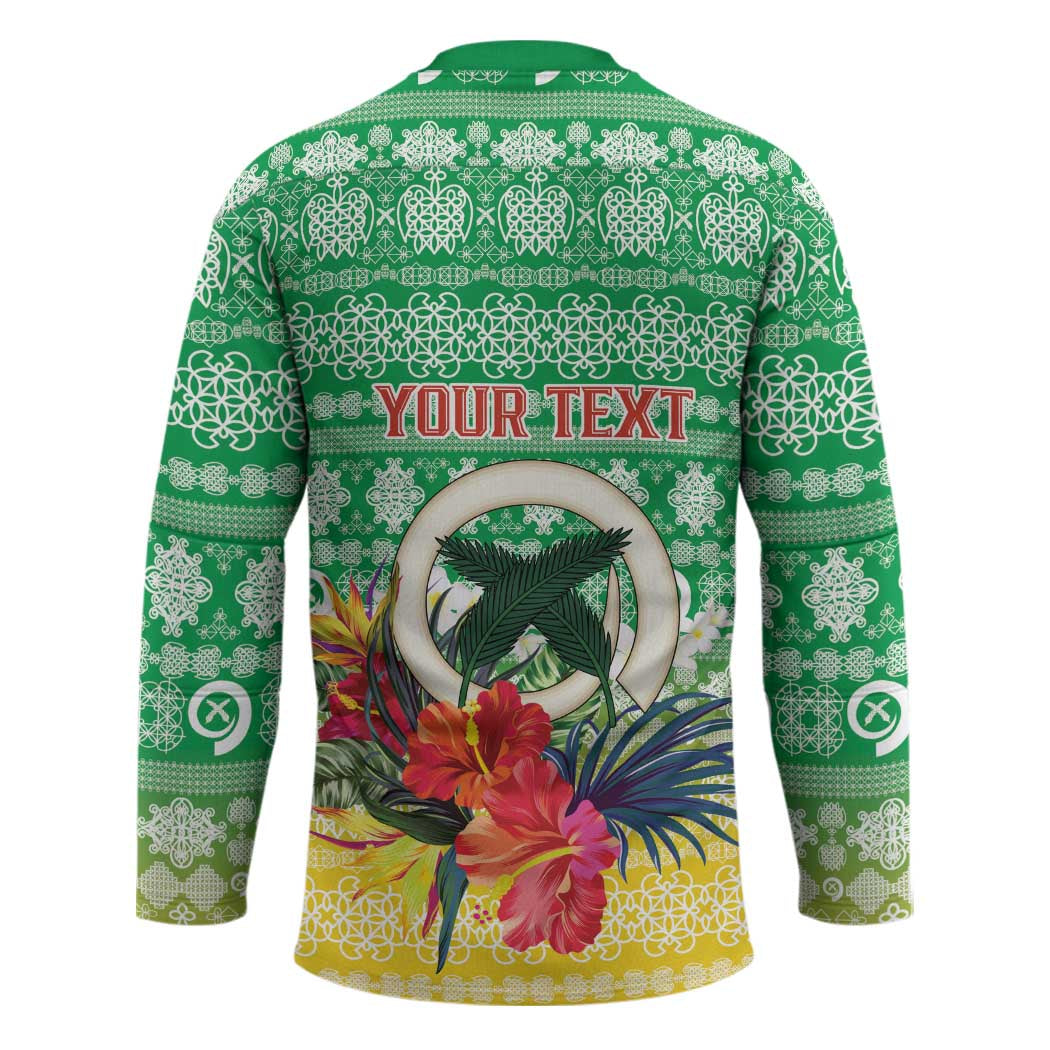 Personalised Malampa Joyeux Noel Hockey Jersey Proud To Be a Ni-Van Sand Drawing Art - Polynesian Pride