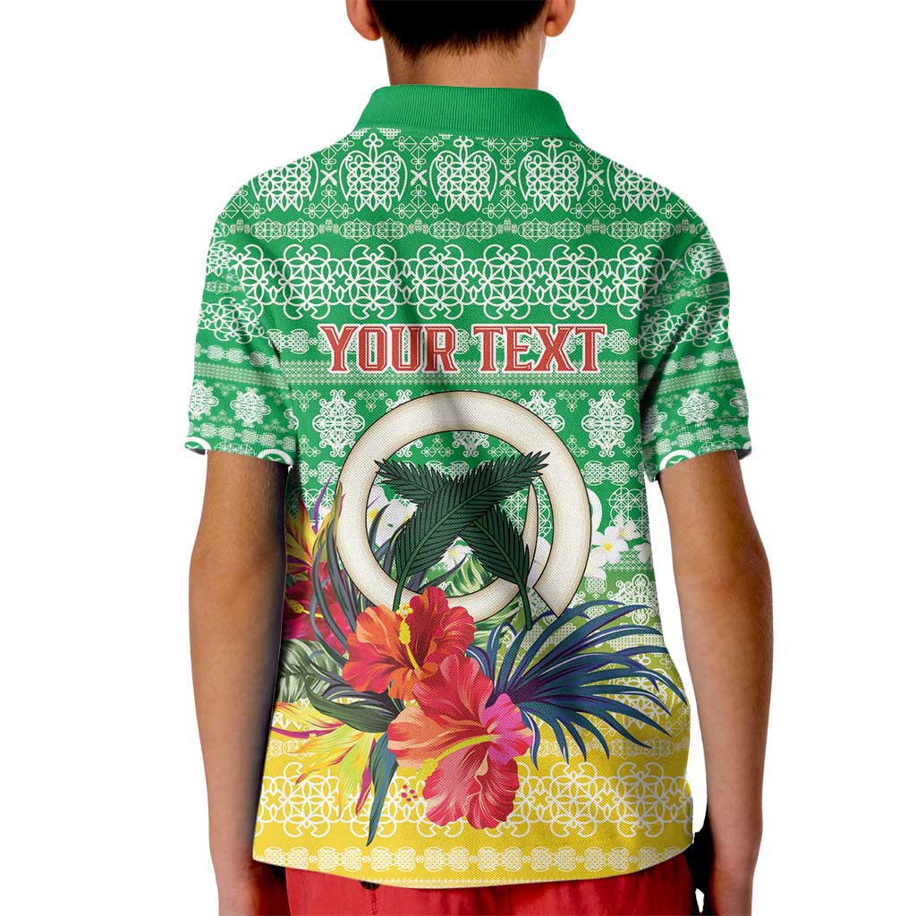 Personalised Malampa Joyeux Noel Kid Polo Shirt Proud To Be a Ni-Van Sand Drawing Art - Polynesian Pride