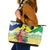 Personalised Malampa Joyeux Noel Leather Tote Bag Proud To Be a Ni-Van Sand Drawing Art - Polynesian Pride