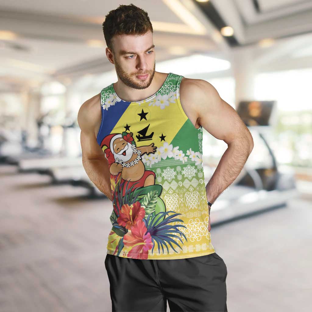 Personalised Malampa Joyeux Noel Men Tank Top Proud To Be a Ni-Van Sand Drawing Art - Polynesian Pride