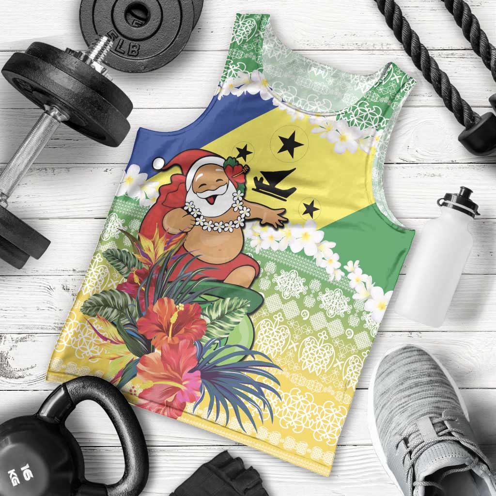 Personalised Malampa Joyeux Noel Men Tank Top Proud To Be a Ni-Van Sand Drawing Art - Polynesian Pride