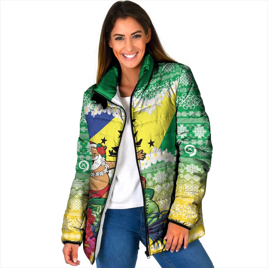 Personalised Malampa Joyeux Noel Padded Jacket Proud To Be a Ni-Van Sand Drawing Art - Polynesian Pride