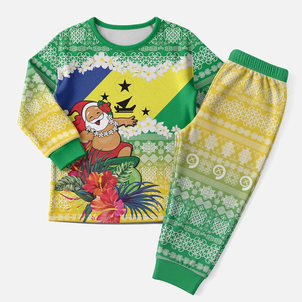 Personalised Malampa Joyeux Noel Christmas Pajama Set Proud To Be a Ni-Van Sand Drawing Art - Polynesian Pride