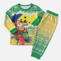 Personalised Malampa Joyeux Noel Christmas Pajama Set Proud To Be a Ni-Van Sand Drawing Art - Polynesian Pride