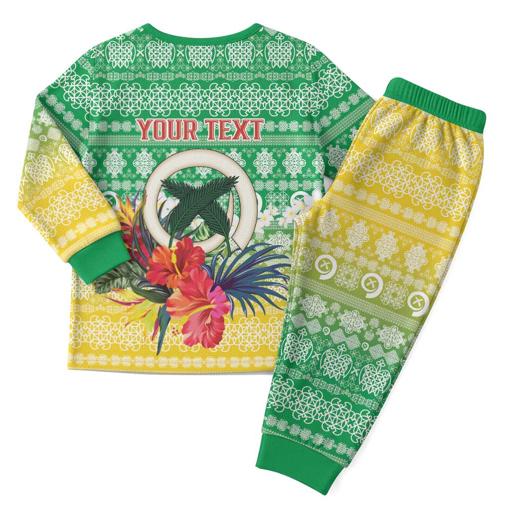 Personalised Malampa Joyeux Noel Christmas Pajama Set Proud To Be a Ni-Van Sand Drawing Art - Polynesian Pride