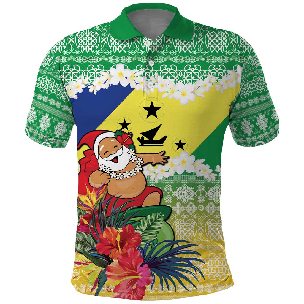 Personalised Malampa Joyeux Noel Polo Shirt Proud To Be a Ni-Van Sand Drawing Art - Polynesian Pride