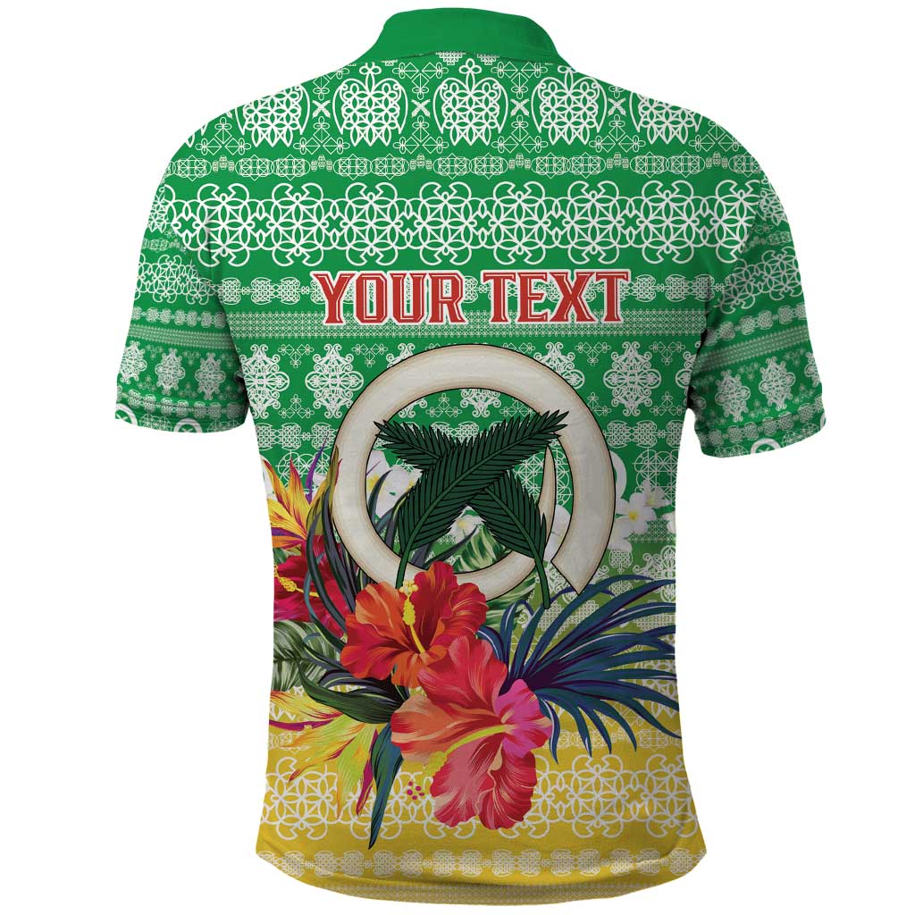 Personalised Malampa Joyeux Noel Polo Shirt Proud To Be a Ni-Van Sand Drawing Art - Polynesian Pride