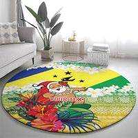 Personalised Malampa Joyeux Noel Round Carpet Proud To Be a Ni-Van Sand Drawing Art - Polynesian Pride