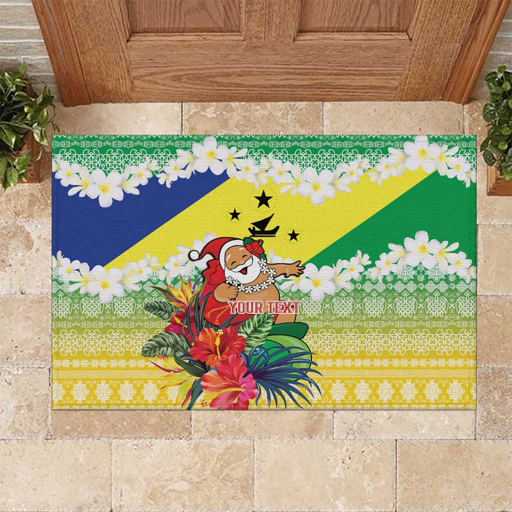 Personalised Malampa Joyeux Noel Rubber Doormat Proud To Be a Ni-Van Sand Drawing Art - Polynesian Pride