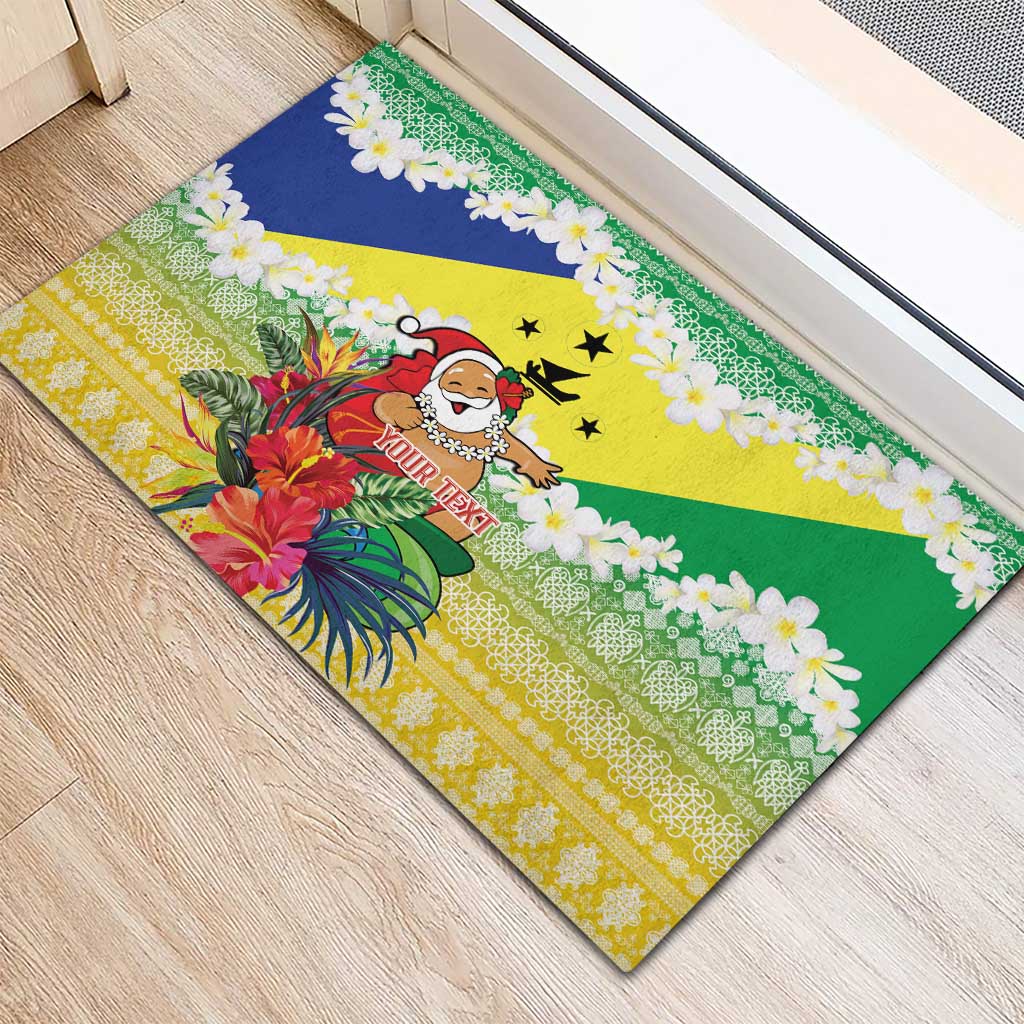 Personalised Malampa Joyeux Noel Rubber Doormat Proud To Be a Ni-Van Sand Drawing Art - Polynesian Pride