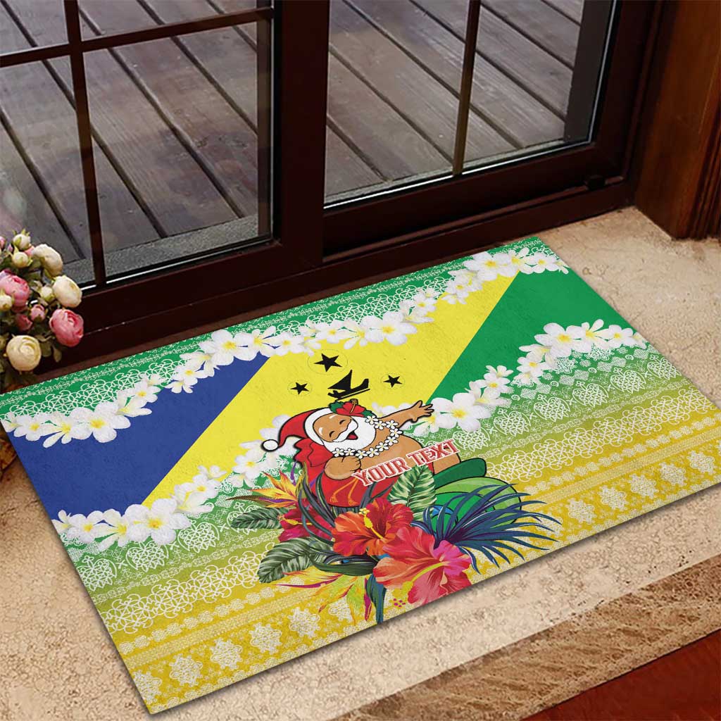 Personalised Malampa Joyeux Noel Rubber Doormat Proud To Be a Ni-Van Sand Drawing Art - Polynesian Pride