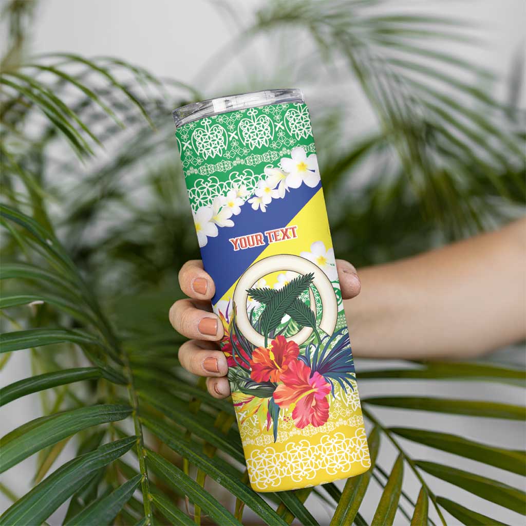 Personalised Malampa Joyeux Noel Skinny Tumbler Proud To Be a Ni-Van Sand Drawing Art - Polynesian Pride