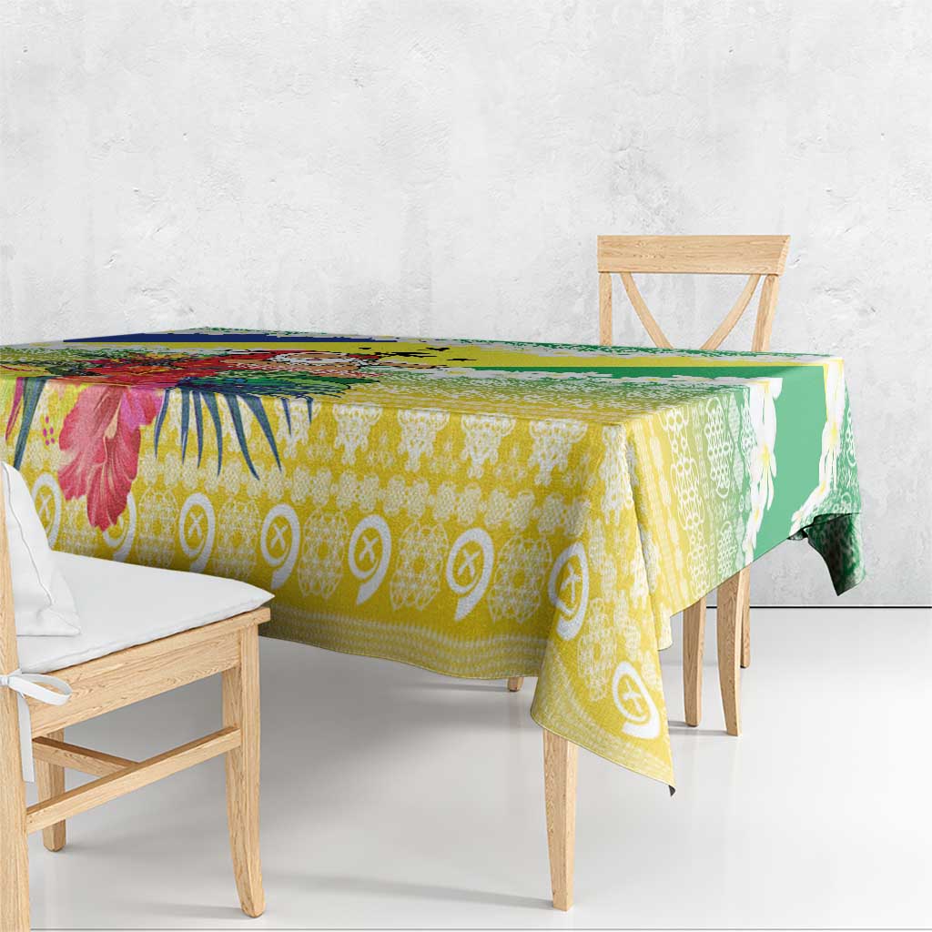 Personalised Malampa Joyeux Noel Tablecloth Proud To Be a Ni-Van Sand Drawing Art - Polynesian Pride