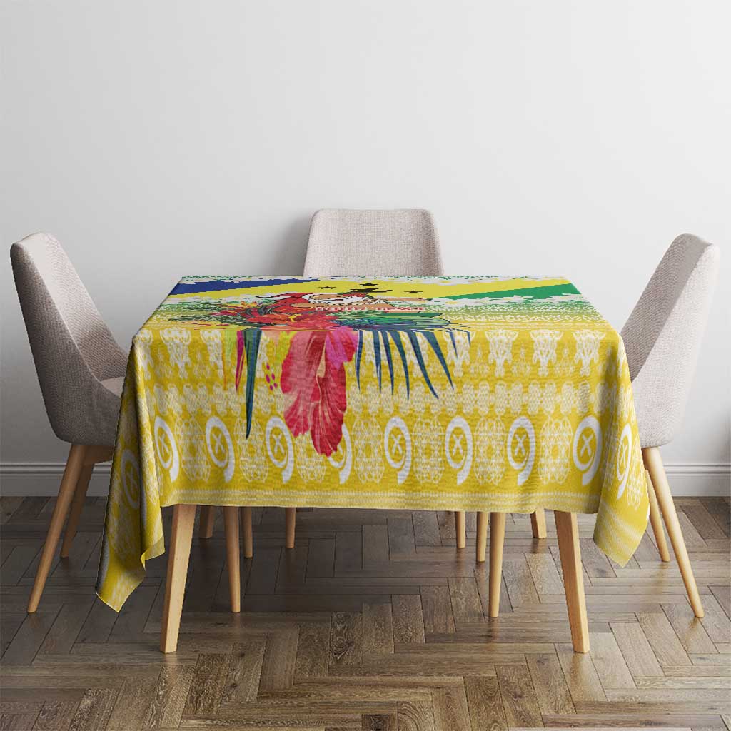 Personalised Malampa Joyeux Noel Tablecloth Proud To Be a Ni-Van Sand Drawing Art - Polynesian Pride