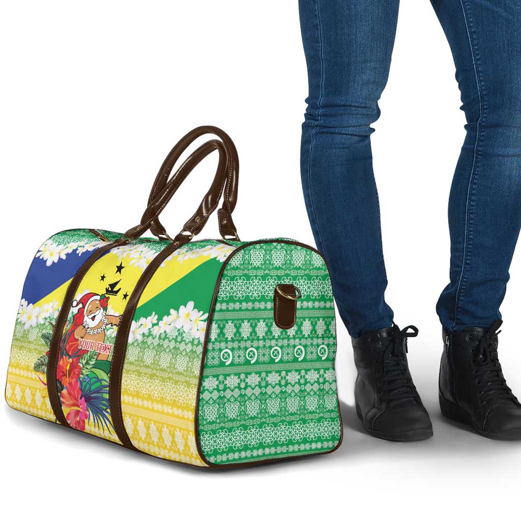 Personalised Malampa Joyeux Noel Travel Bag Proud To Be a Ni-Van Sand Drawing Art - Polynesian Pride