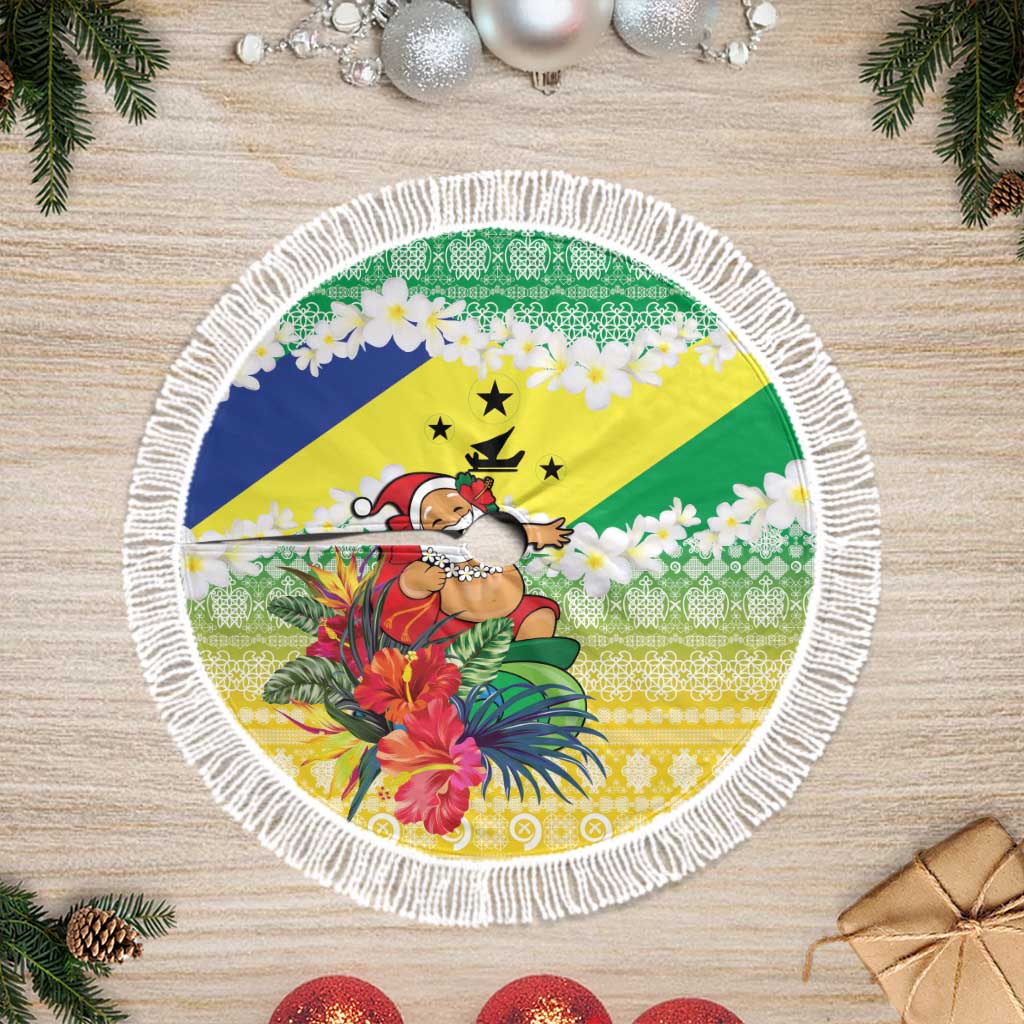 Malampa Joyeux Noel Tree Skirt Proud To Be a Ni-Van Sand Drawing Art - Polynesian Pride