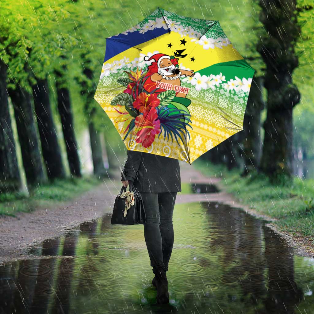 Personalised Malampa Joyeux Noel Umbrella Proud To Be a Ni-Van Sand Drawing Art - Polynesian Pride