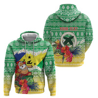 Personalised Malampa Joyeux Noel Zip Hoodie Proud To Be a Ni-Van Sand Drawing Art - Polynesian Pride