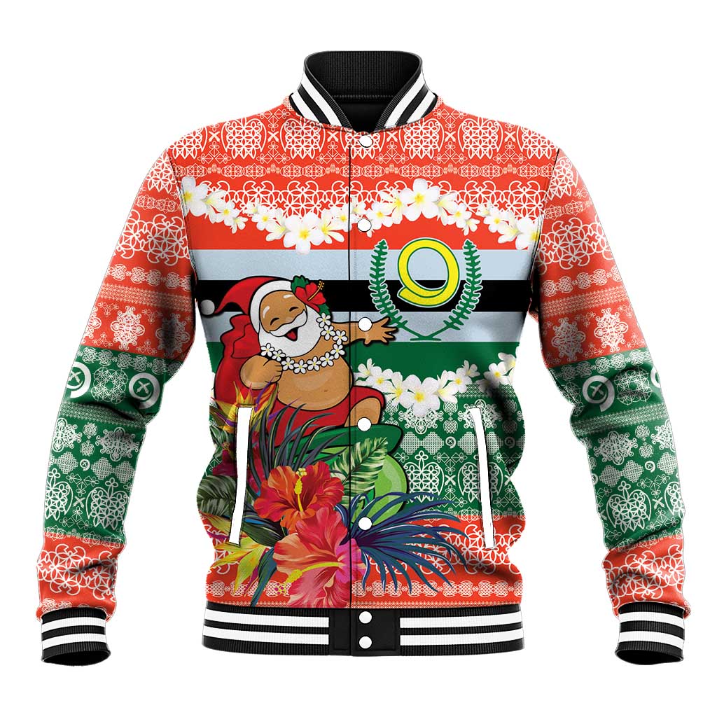 Personalised Penama Joyeux Noel Baseball Jacket Proud To Be a Ni-Van Sand Drawing Art - Polynesian Pride