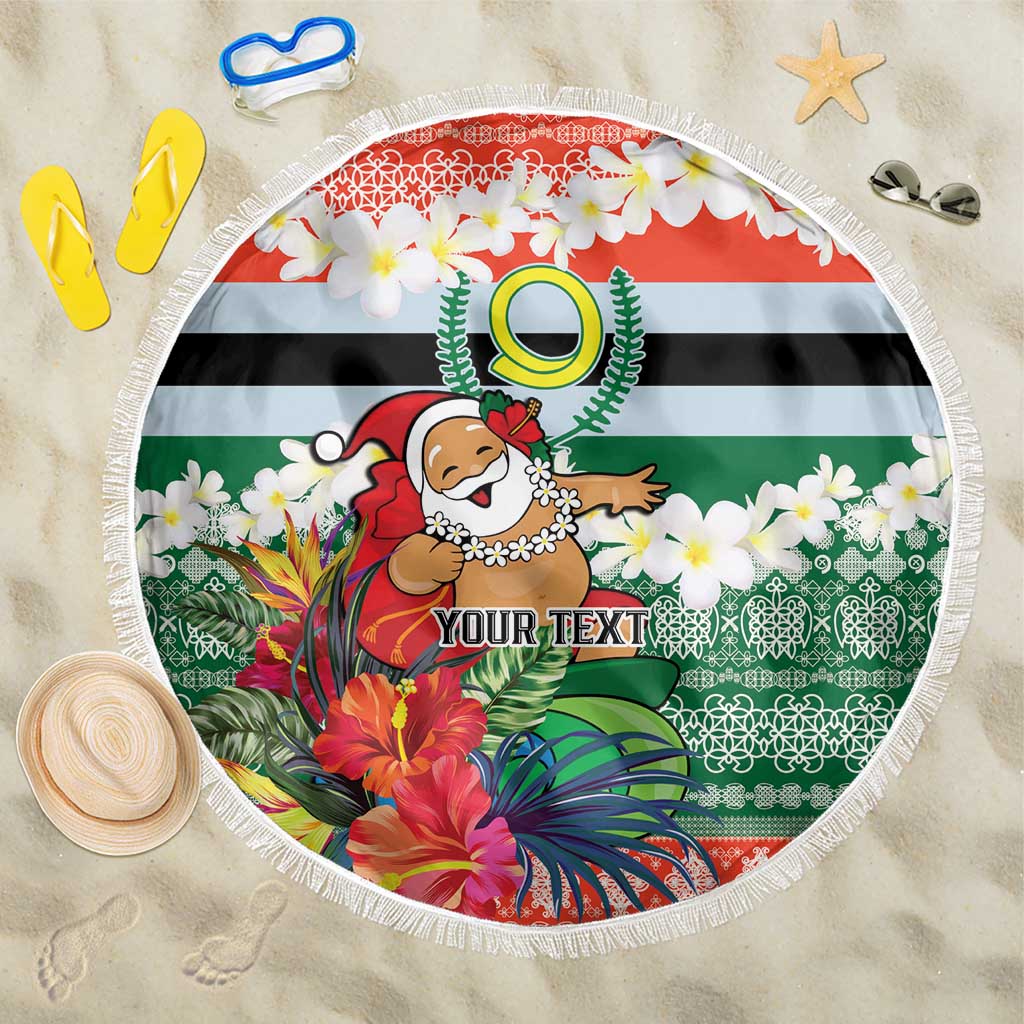 Personalised Penama Joyeux Noel Beach Blanket Proud To Be a Ni-Van Sand Drawing Art - Polynesian Pride