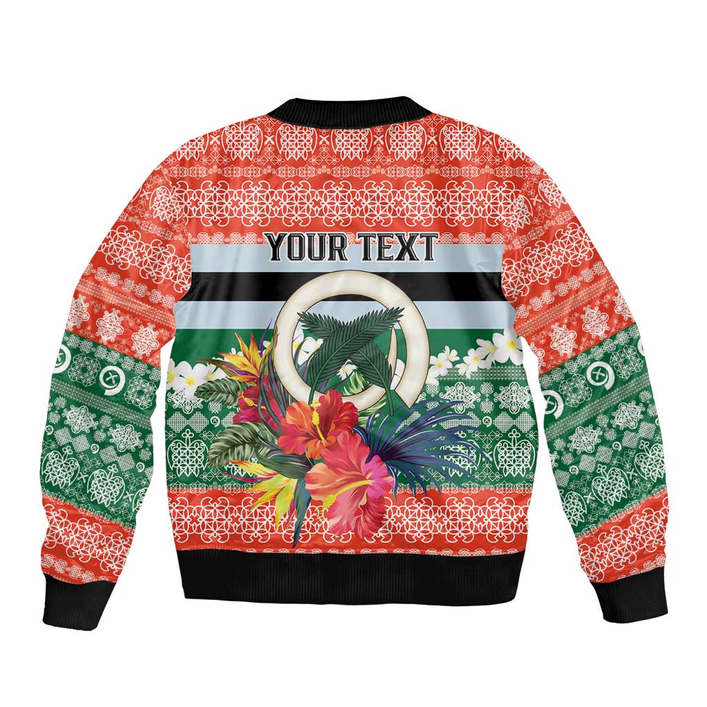 Personalised Penama Joyeux Noel Bomber Jacket Proud To Be a Ni-Van Sand Drawing Art - Polynesian Pride