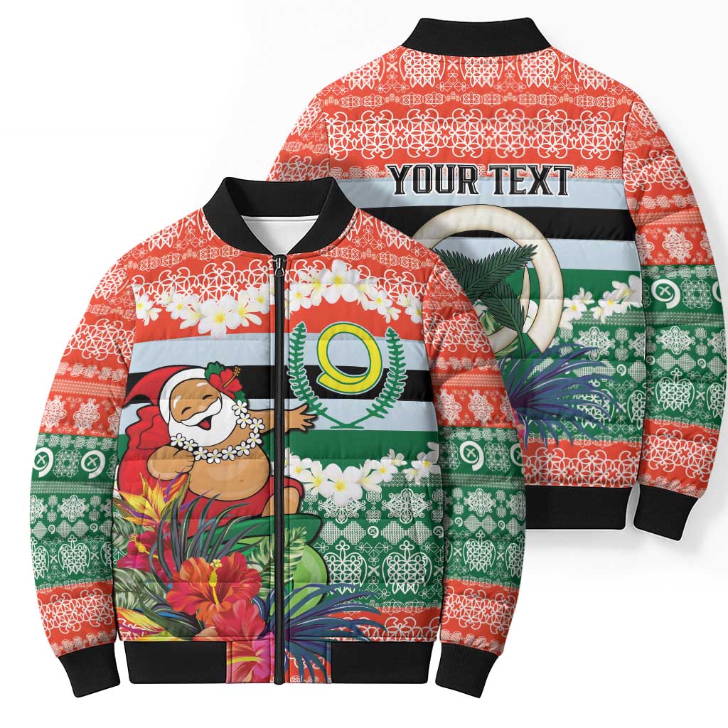 Personalised Penama Joyeux Noel Bomber Puffer Jacket Proud To Be a Ni-Van Sand Drawing Art - Polynesian Pride