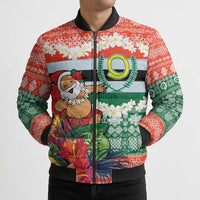 Personalised Penama Joyeux Noel Bomber Puffer Jacket Proud To Be a Ni-Van Sand Drawing Art - Polynesian Pride