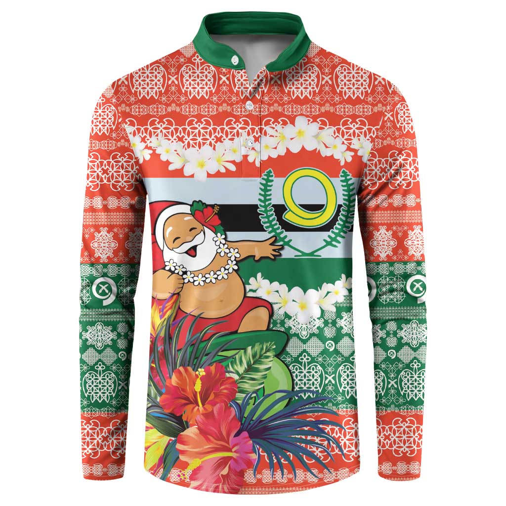 Personalised Penama Joyeux Noel Button Sweatshirt Proud To Be a Ni-Van Sand Drawing Art - Polynesian Pride