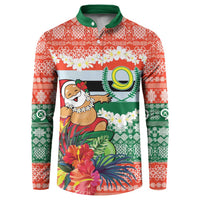 Personalised Penama Joyeux Noel Button Sweatshirt Proud To Be a Ni-Van Sand Drawing Art - Polynesian Pride