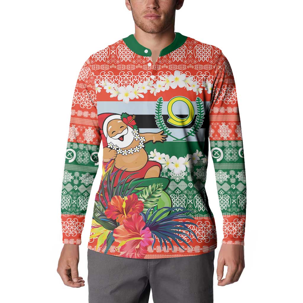 Personalised Penama Joyeux Noel Button Sweatshirt Proud To Be a Ni-Van Sand Drawing Art - Polynesian Pride