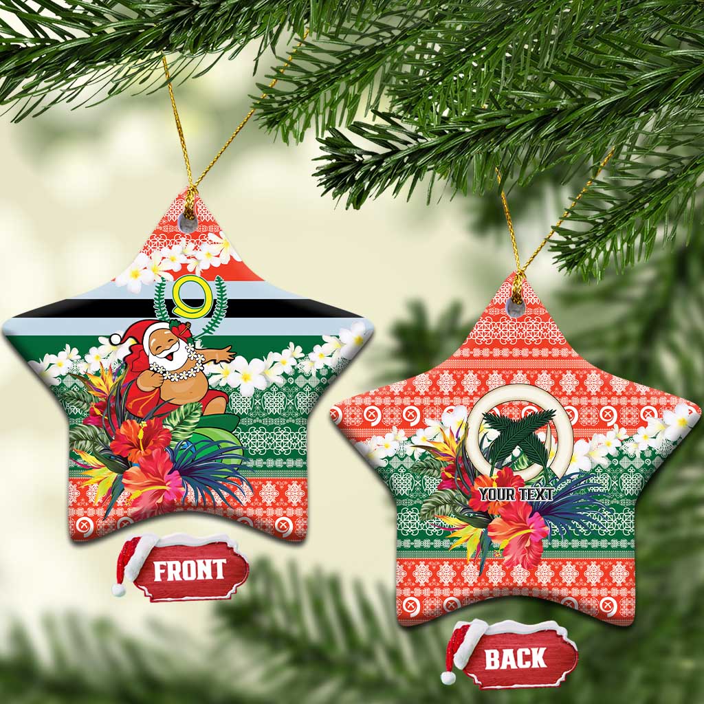 Personalised Penama Joyeux Noel Ceramic Ornament Proud To Be a Ni-Van Sand Drawing Art - Polynesian Pride