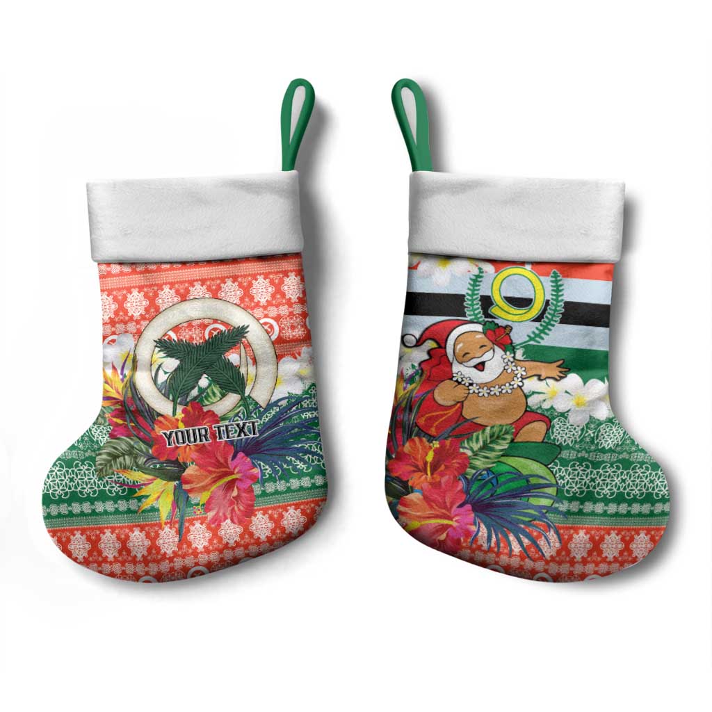 Personalised Penama Joyeux Noel Christmas Stocking Proud To Be a Ni-Van Sand Drawing Art - Polynesian Pride