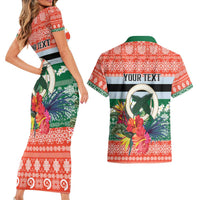 Personalised Penama Joyeux Noel Couples Matching Short Sleeve Bodycon Dress and Hawaiian Shirt Proud To Be a Ni-Van Sand Drawing Art - Polynesian Pride