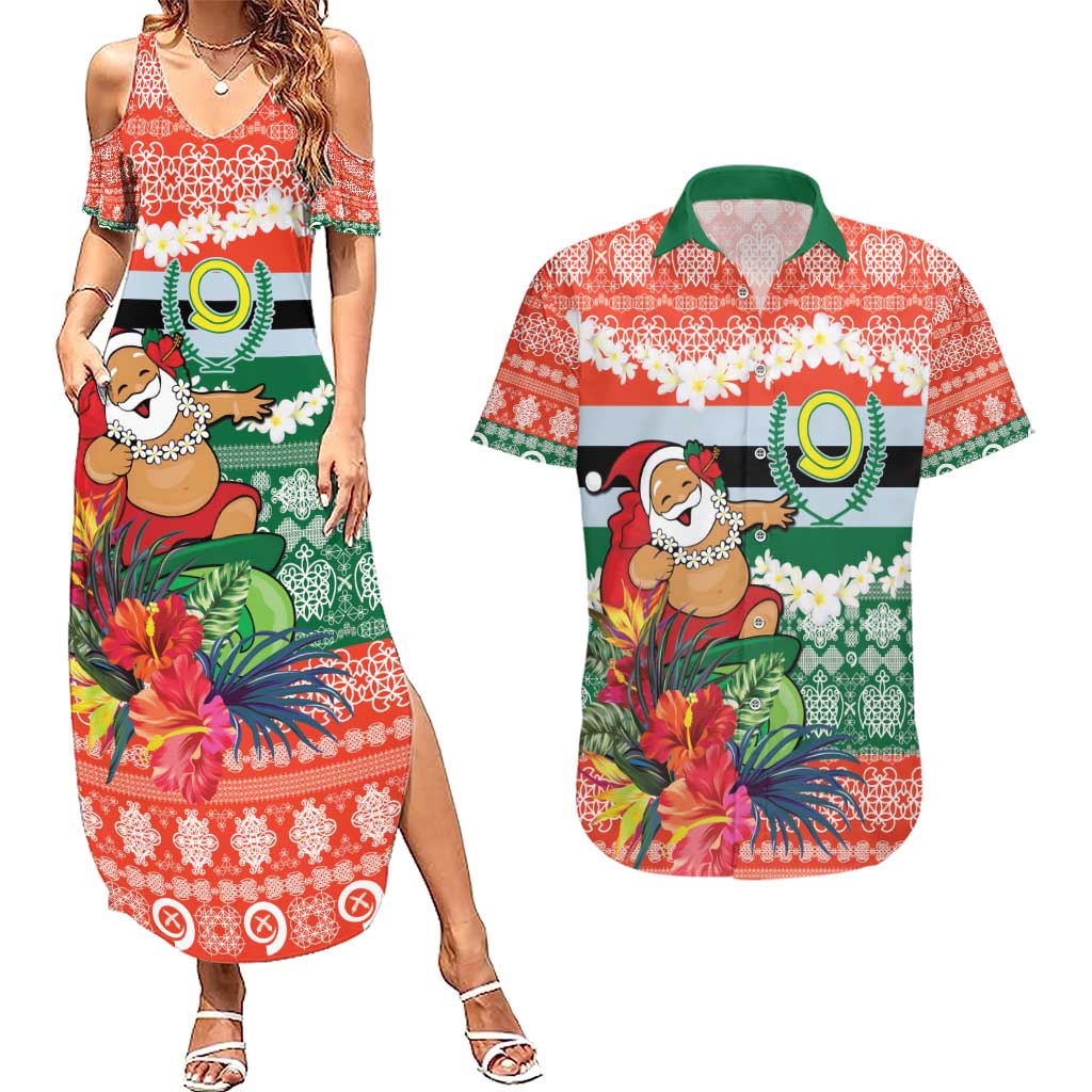 Personalised Penama Joyeux Noel Couples Matching Summer Maxi Dress and Hawaiian Shirt Proud To Be a Ni-Van Sand Drawing Art - Polynesian Pride