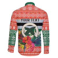 Personalised Penama Joyeux Noel Family Matching Long Sleeve Bodycon Dress and Hawaiian Shirt Proud To Be a Ni-Van Sand Drawing Art - Polynesian Pride