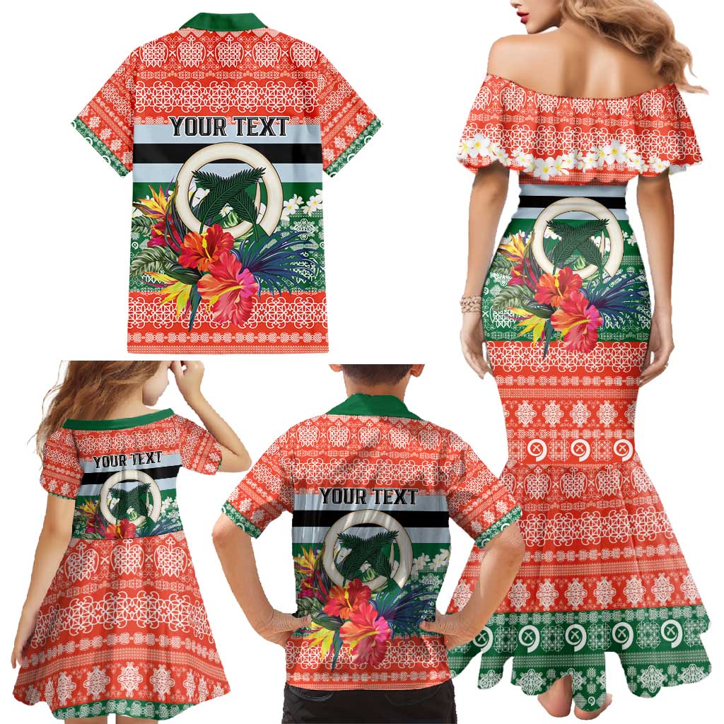 Personalised Penama Joyeux Noel Family Matching Mermaid Dress and Hawaiian Shirt Proud To Be a Ni-Van Sand Drawing Art - Polynesian Pride