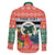 Personalised Penama Joyeux Noel Family Matching Off The Shoulder Long Sleeve Dress and Hawaiian Shirt Proud To Be a Ni-Van Sand Drawing Art - Polynesian Pride