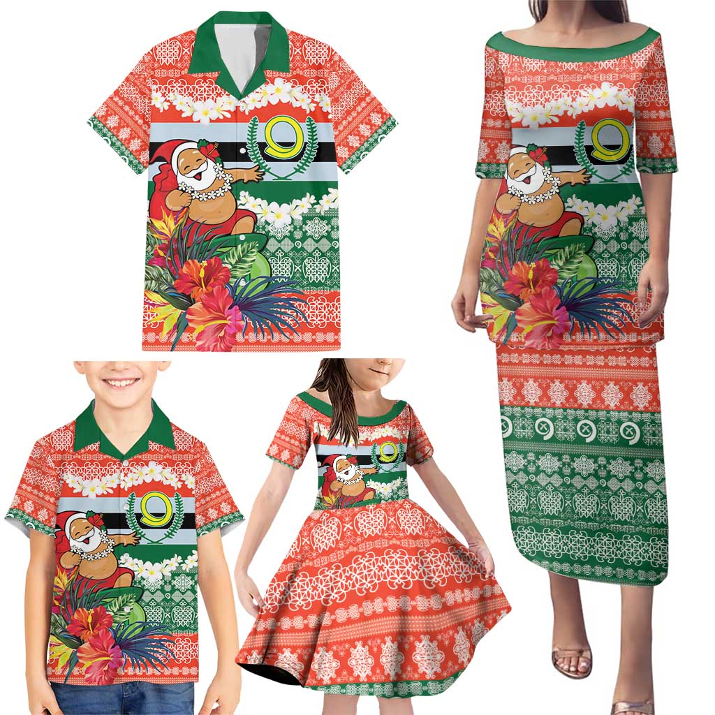 Personalised Penama Joyeux Noel Family Matching Puletasi and Hawaiian Shirt Proud To Be a Ni-Van Sand Drawing Art - Polynesian Pride