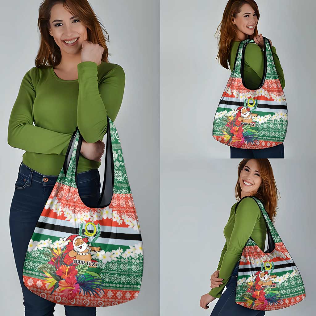 Personalised Penama Joyeux Noel Grocery Bag Proud To Be a Ni-Van Sand Drawing Art - Polynesian Pride