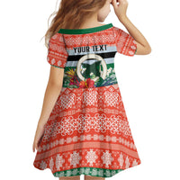 Personalised Penama Joyeux Noel Kid Short Sleeve Dress Proud To Be a Ni-Van Sand Drawing Art - Polynesian Pride