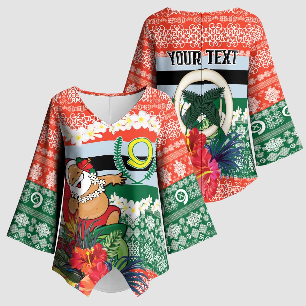 Personalised Penama Joyeux Noel Kimono Sleeve Blouse Proud To Be a Ni-Van Sand Drawing Art - Polynesian Pride