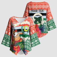 Personalised Penama Joyeux Noel Kimono Sleeve Blouse Proud To Be a Ni-Van Sand Drawing Art - Polynesian Pride