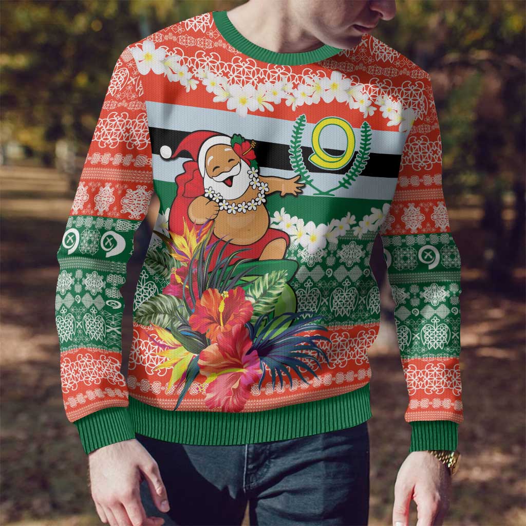 Personalised Penama Joyeux Noel Ugly Christmas Sweater Proud To Be a Ni-Van Sand Drawing Art - Polynesian Pride